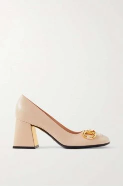 GUCCI Pumps Aus Leder Mit Horsebit-Detail ,Neutral