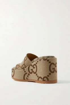 GUCCI Mules Aus Canvas Mit Logomuster Und Plateau ,Beige -Offizielle GUCCI Website w920 q60 1016