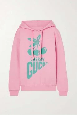 GUCCI Hoodie Aus Baumwoll-Jersey Mit Print ,Pink