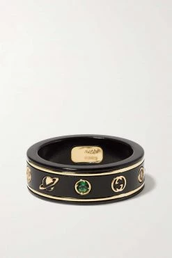 GUCCI Icon Ring Mit Details Aus 18 Karat Gold Und Topasen -Offizielle GUCCI Website w920 q60 1044