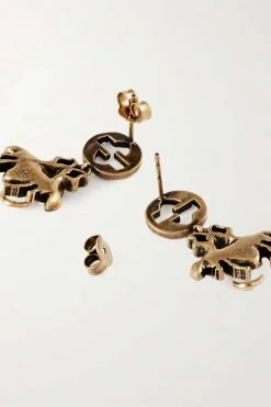 GUCCI Goldfarbene Ohrringe Mit Kristallen Und Kunstperlen -Offizielle GUCCI Website w920 q60 1091