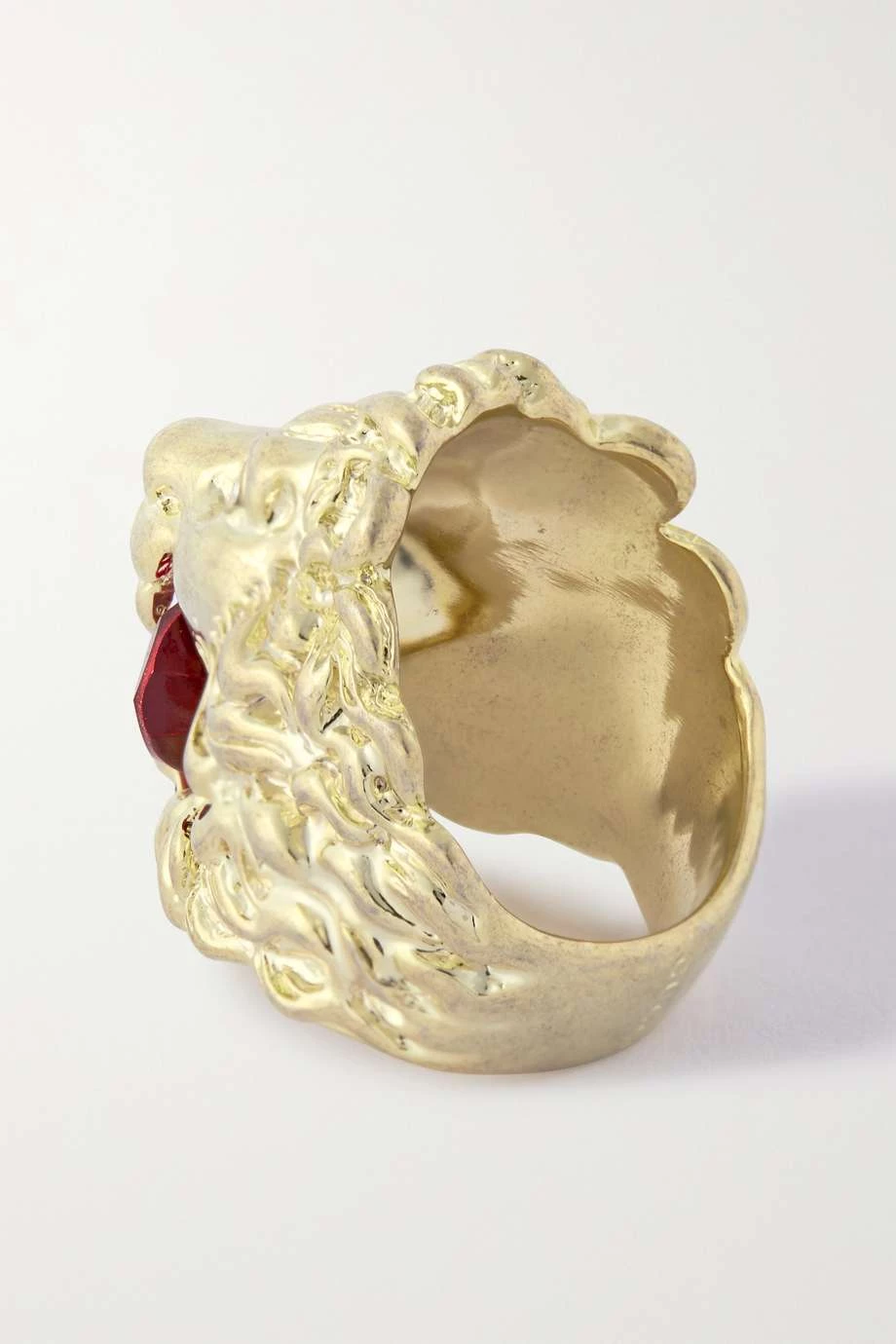 GUCCI Goldfarbener Ring Mit Kristallen 3 GUCCI Goldfarbener Ring Mit Kristallen – Bild 3