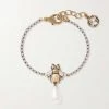 GUCCI Goldfarbenes Armband Mit Kristallen Und Kunstperlen