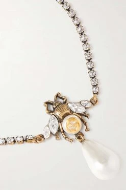 GUCCI Goldfarbenes Armband Mit Kristallen Und Kunstperlen -Offizielle GUCCI Website w920 q60 1132