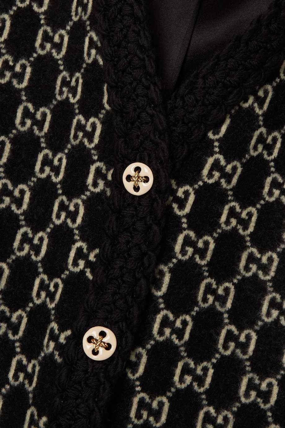 GUCCI Cardigan Aus Wolle In Jacquard-Strick ,Schwarz 5 GUCCI Cardigan Aus Wolle In Jacquard-Strick ,Schwarz – Bild 5
