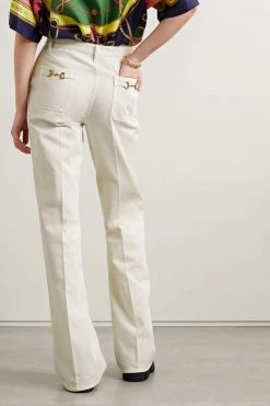 GUCCI Love Parade Hoch Sitzende Jeans Mit Geradem Bein Und Horsebit-Detail ,Weiß -Offizielle GUCCI Website w920 q60 117