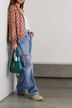 GUCCI Kapuzenjacke Aus Bedrucktem Seiden-Twill Mit Metallic-Webbandbesätzen ,Beige -Offizielle GUCCI Website w920 q60 1170