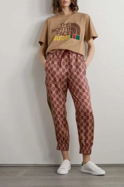 GUCCI Jogginghose Aus Seiden-Twill Mit Lamé-Besatz ,Beige -Offizielle GUCCI Website w920 q60 1176