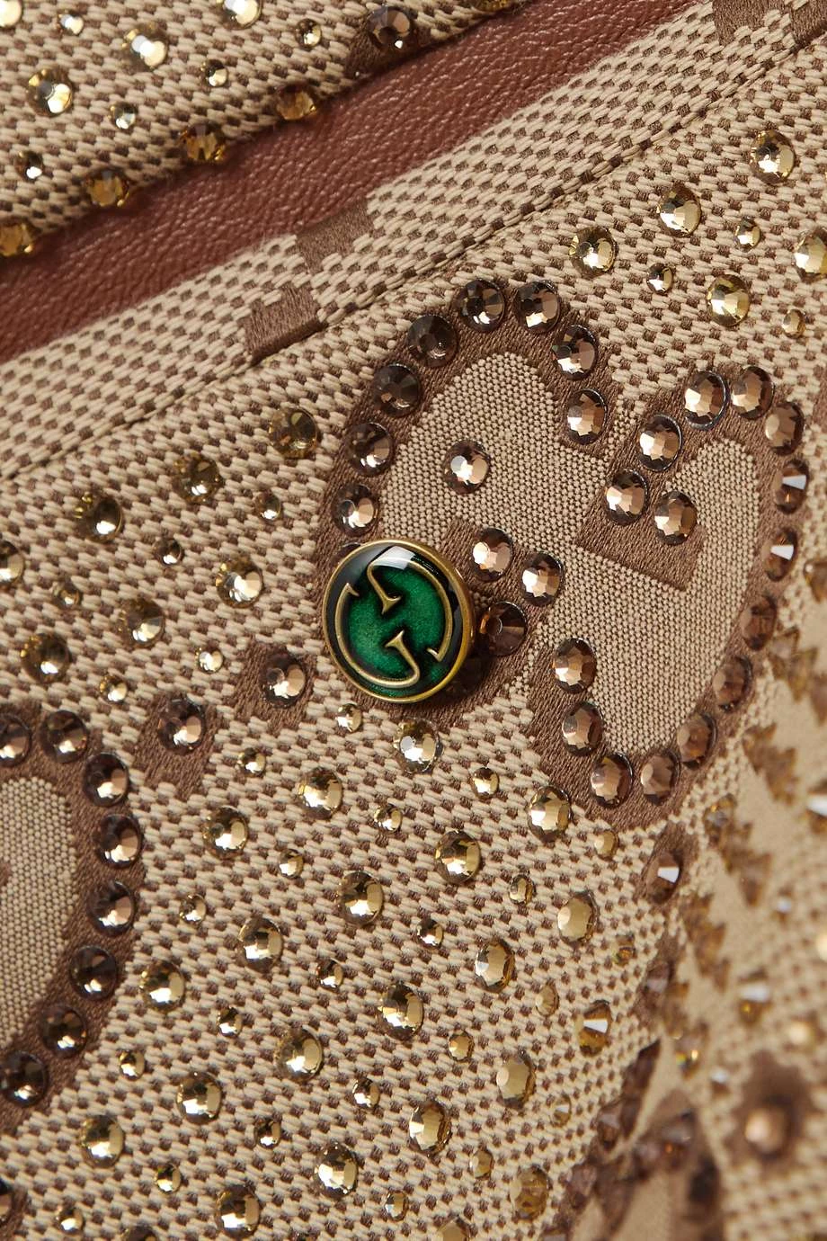 GUCCI Aria Wendbares Cape Aus Canvas Aus Einer Baumwollmischung Mit Jacquard-Muster Und Lederbesätzen ,Camel 4 GUCCI Aria Wendbares Cape Aus Canvas Aus Einer Baumwollmischung Mit Jacquard-Muster Und Lederbesätzen ,Camel – Bild 4