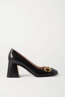 GUCCI Pumps Aus Leder Mit Horsebit-Detail ,Schwarz