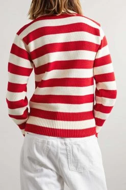 GUCCI Love Parade Gestreifter Pullover Aus Baumwolle Mit Schnürung Und Applikation ,Rot -Offizielle GUCCI Website w920 q60 12