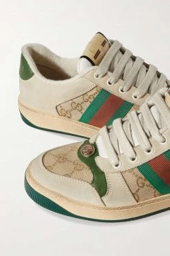 GUCCI Screener Sneakers Aus Veloursleder, Leder Und Canvas In Distressed-Optik ,Beige -Offizielle GUCCI Website w920 q60 1200