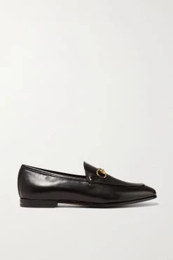 GUCCI Jordaan Loafers Aus Leder Mit Horsebit-Detail ,Schwarz