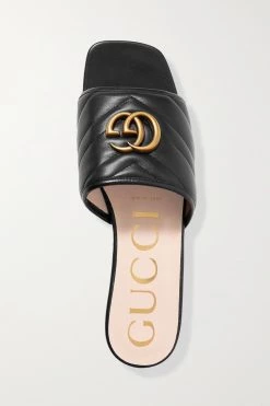 GUCCI Jolie Pantoletten Aus Gestepptem Leder Mit Logodetails ,Schwarz -Offizielle GUCCI Website w920 q60 1228