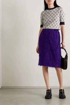 GUCCI Pullover Aus Jacquard-Strick Aus Einer Baumwollmischung In Metallic-Optik ,Navy -Offizielle GUCCI Website w920 q60 125