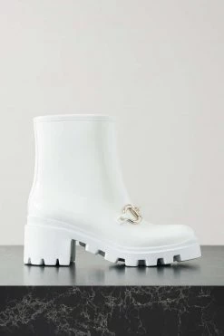 GUCCI Trip Gummistiefel Mit Horsebit-Detail ,Weiß