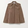 GUCCI Cape Aus Woll-Jacquard ,Beige