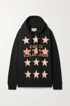 GUCCI Love Parade Oversized-Hoodie Aus Baumwoll-Jersey Mit Print ,Schwarz