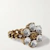 GUCCI GG Marmont Goldfarbener Ring Mit Kristallen