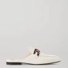 GUCCI Princetown Slippers Aus Leder Mit Horsebit-Detail ,Weiß