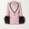 GUCCI Blazer Aus Canvas Aus Einer Woll-Mohairmischung Mit Seiden- Und Federbesatz ,Pink