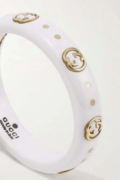 GUCCI Icon Ring Aus Synthetischem Korund, Zirkon Und 18 Karat Gold -Offizielle GUCCI Website w920 q60 1307