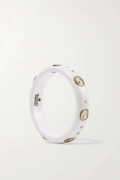 GUCCI Icon Ring Aus Synthetischem Korund, Zirkon Und 18 Karat Gold -Offizielle GUCCI Website w920 q60 1308