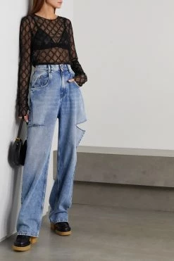 GUCCI Besticktes Oberteil Aus Tüll Aus Einer Baumwollmischung ,Schwarz -Offizielle GUCCI Website w920 q60 1315