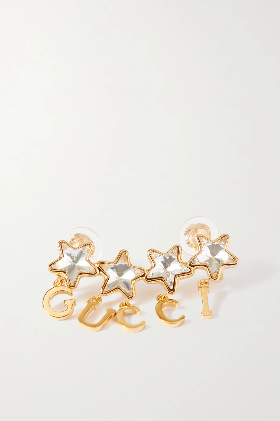 GUCCI Einzelner Goldfarbener Ohrclip Mit Kristallen 1 GUCCI Einzelner Goldfarbener Ohrclip Mit Kristallen