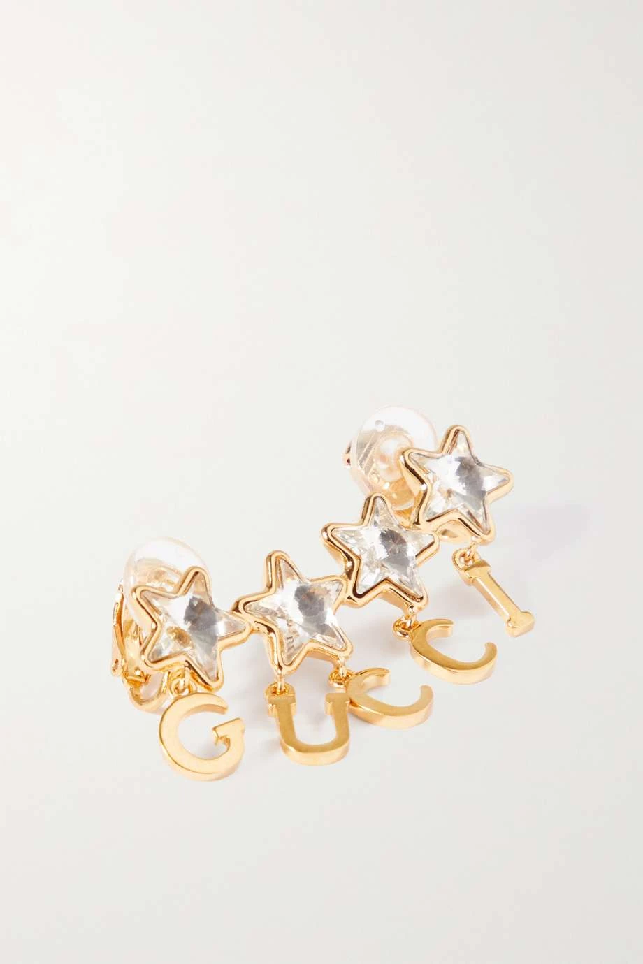 GUCCI Einzelner Goldfarbener Ohrclip Mit Kristallen 3 GUCCI Einzelner Goldfarbener Ohrclip Mit Kristallen – Bild 3