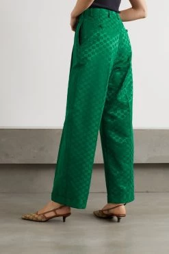 GUCCI Aria Hose Mit Weitem Bein Aus Jacquard Aus Einer Baumwollmischung ,Grün 9 GUCCI Aria Hose Mit Weitem Bein Aus Jacquard Aus Einer Baumwollmischung ,Grün -Offizielle GUCCI Website w920 q60 1334