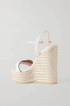 GUCCI Aitana Espadrille-Wedges Aus Leder Mit Logoverzierung ,Weiß -Offizielle GUCCI Website w920 q60 1343