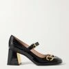 GUCCI Baby Pumps Aus Lackleder Mit Horsebit-Detail ,Schwarz