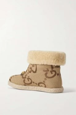 GUCCI Fria Ankle Boots Aus Canvas Mit Shearling-Futter Und Horsebit-Detail ,Beige -Offizielle GUCCI Website w920 q60 1400