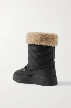 GUCCI Schneestiefel Aus Gestepptem Shell Mit Horsebit-Detail Und Besätzen Aus Shearling Und Leder ,Schwarz -Offizielle GUCCI Website w920 q60 1404