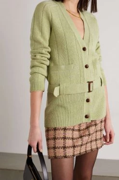 GUCCI Cardigan Aus Wolle Mit Stickerei Und Gürtel ,Grasgrün -Offizielle GUCCI Website w920 q60 1412