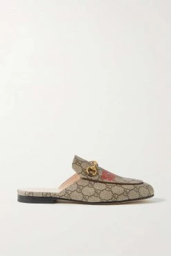 GUCCI Princetown Slippers Aus Beschichtetem Canvas Mit Print Und Horsebit-Detail ,Grau 9 GUCCI Princetown Slippers Aus Beschichtetem Canvas Mit Print Und Horsebit-Detail ,Grau -Offizielle GUCCI Website w920 q60 1442