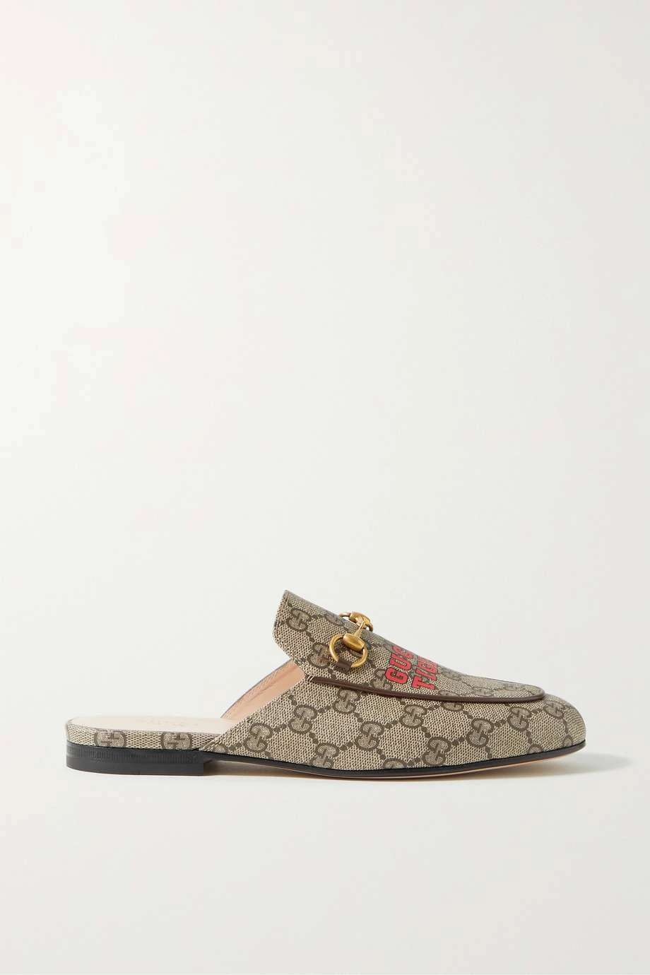 GUCCI Princetown Slippers Aus Beschichtetem Canvas Mit Print Und Horsebit-Detail ,Grau 5 GUCCI Princetown Slippers Aus Beschichtetem Canvas Mit Print Und Horsebit-Detail ,Grau – Bild 5