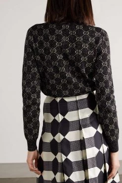 GUCCI GG Stehkragenpullover Aus Metallic-Strick Aus Einer Baumwollmischung Mit Intarsienmuster ,Schwarz 7 GUCCI GG Stehkragenpullover Aus Metallic-Strick Aus Einer Baumwollmischung Mit Intarsienmuster ,Schwarz -Offizielle GUCCI Website w920 q60 1450