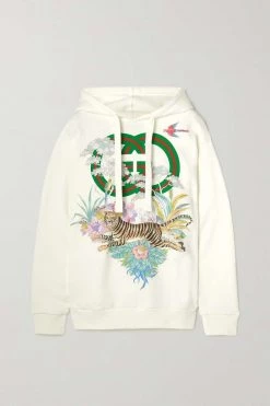 GUCCI Chinese New Year Hoodie Aus Baumwoll-Jersey Mit Print ,Weiß