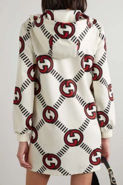 GUCCI Minikleid Aus Bedrucktem Jersey Mit Kapuze ,Elfenbein -Offizielle GUCCI Website w920 q60 1461