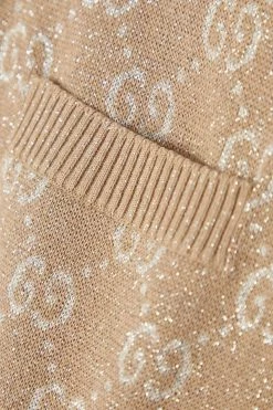 GUCCI Cardigan Aus Jacquard-Strick Aus Einer Baumwollmischung In Metallic-Optik ,Camel -Offizielle GUCCI Website w920 q60 1467