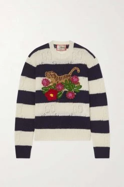 GUCCI Chinese New Year Pullover Aus Wolle Mit Applikationen ,Elfenbein