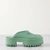 GUCCI Elea Mules Aus Perforiertem Gummi Mit Plateau ,Graugrün