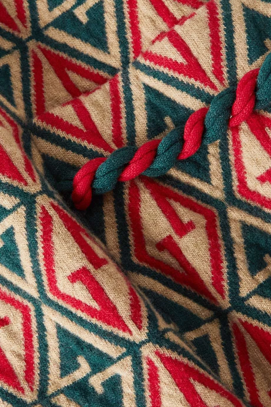 GUCCI Cardigan Aus Woll-Jacquard Mit Bindegürtel Und Troddeln ,Beige 5 GUCCI Cardigan Aus Woll-Jacquard Mit Bindegürtel Und Troddeln ,Beige – Bild 5