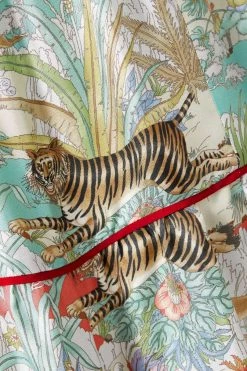 GUCCI Chinese New Year Midirock Aus Bedrucktem Seiden-Twill ,Grün -Offizielle GUCCI Website w920 q60 1521