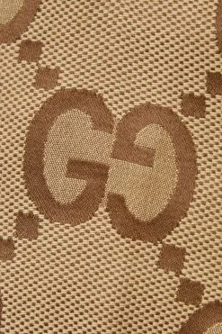 GUCCI Hose Mit Geradem Bein Aus Canvas Aus Einer Baumwollmischung Mit Jacquard-Muster Und Falten ,Camel -Offizielle GUCCI Website w920 q60 1526