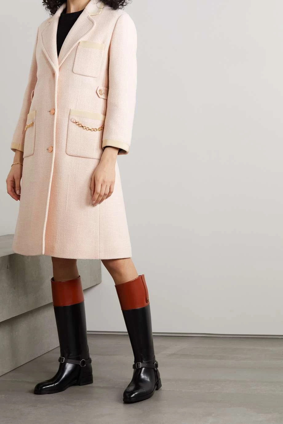 GUCCI Mantel Aus Einer Wollmischung Mit Ketten ,Creme 3 GUCCI Mantel Aus Einer Wollmischung Mit Ketten ,Creme – Bild 3