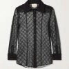 GUCCI Spitzenhemd Aus Einer Baumwollmischung ,Schwarz