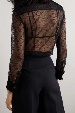 GUCCI Spitzenhemd Aus Einer Baumwollmischung ,Schwarz -Offizielle GUCCI Website w920 q60 1547